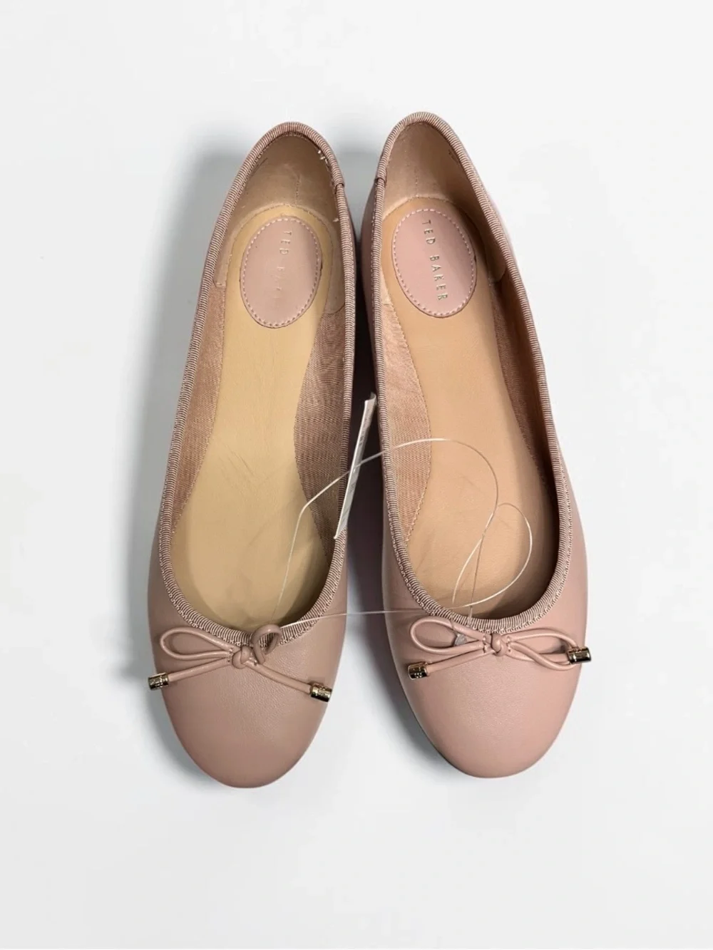🌻 NEW w/Tag Ted Baker Pink Ballerina Flats Almond Toe Signature Bow Size 9